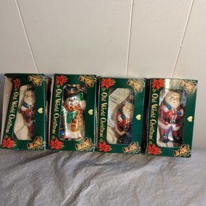 4 2015 Old World Christas Ornaments, Santa Snowman Christmas Ornaments